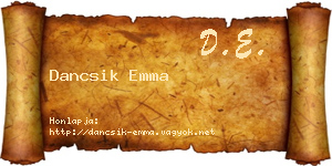 Dancsik Emma névjegykártya