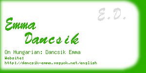 emma dancsik business card